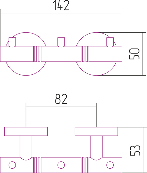 Вешалка КАНЬОН 3 крючка (L 142)