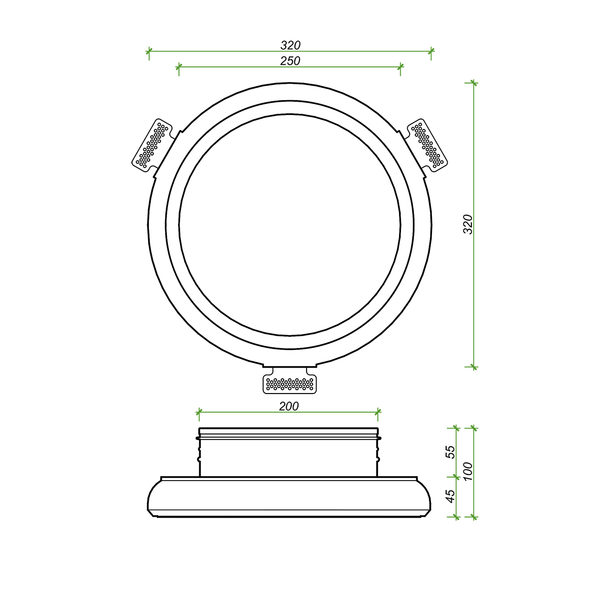 Диффузор под покраску SECRET RING D200мм